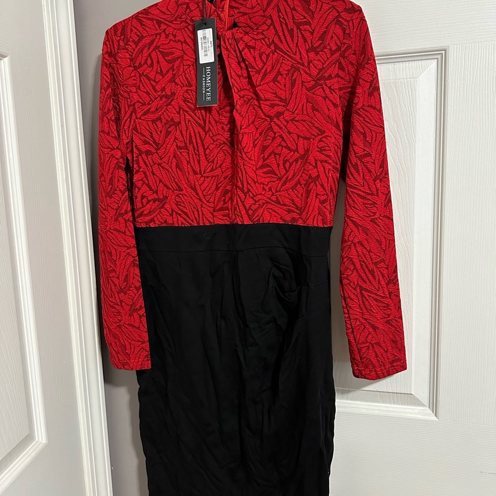 Lovely red and black stretch dress brand new with tags size XL